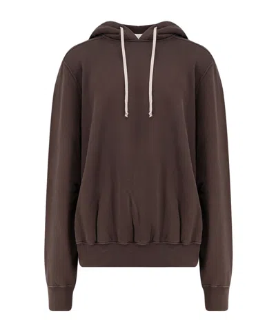 Rick Owens Drkshdw Oversized Drawstring Hoodie In Brown