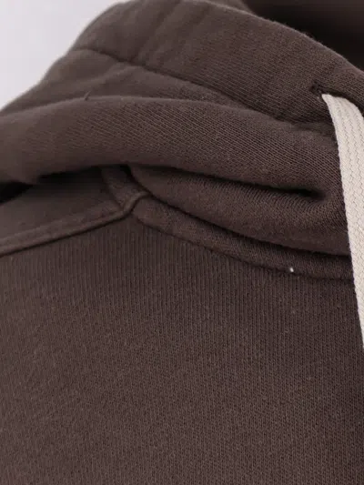 Rick Owens Drkshdw Oversized Drawstring Hoodie In Brown