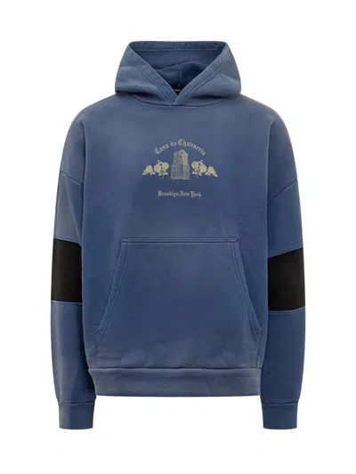Willy Chavarria Casa De Chavarria Hooded Cotton Sweatshirt In Blue