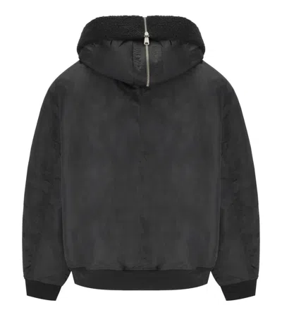 Carhartt Water-repellent Nylon Bomber Jacket With Adjustable Hood In Black