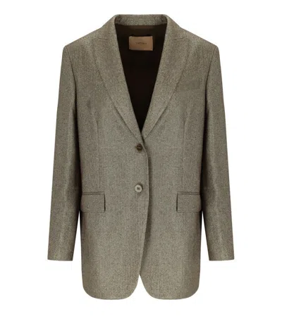 Twinset Beige Single-breasted Blazer In Green