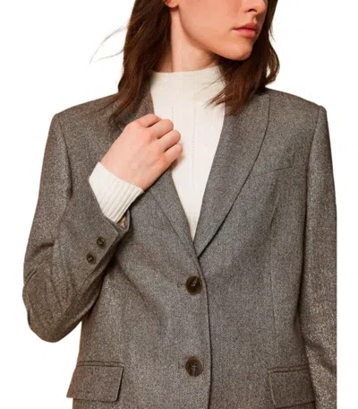 Twinset Beige Single-breasted Blazer In Green