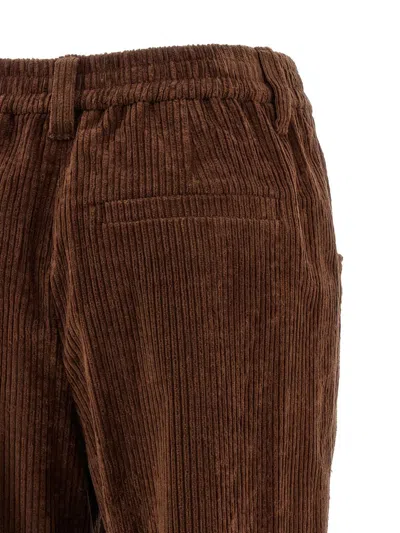 Brunello Cucinelli Corduroy Trousers Elastic Waist In Brown