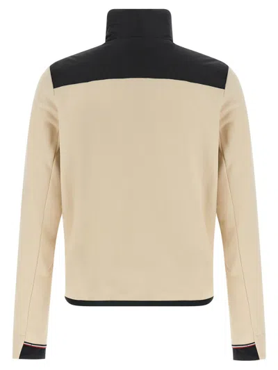 Moncler High Collar Long Sleeve Quilted Jacket In Neutral