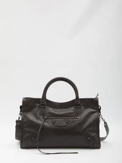 Balenciaga Women's City Medium Leather Handbag In Brown
