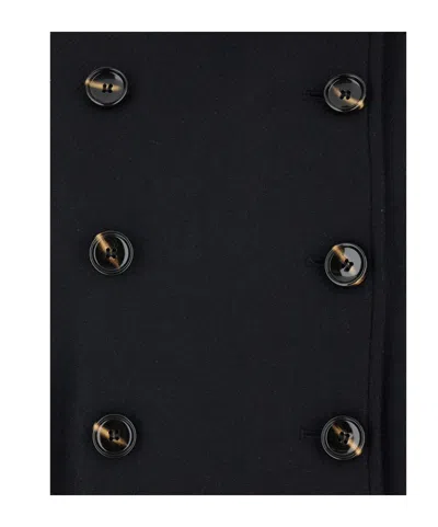 Merci Double-breasted Epaulettes Jacket In Black