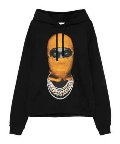Ih Nom Uh Nit Hooded Cotton Sweatshirt Featuring Graphic Print In Black