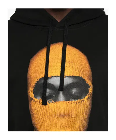 Ih Nom Uh Nit Hooded Cotton Sweatshirt Featuring Graphic Print In Black