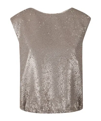 Herno Sequin-embellished Top In Gray