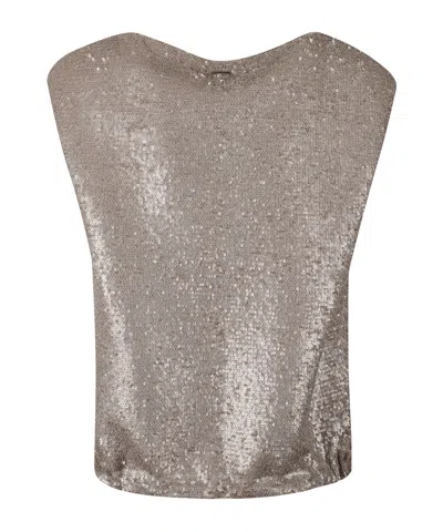 Herno Sequin-embellished Top In Gray