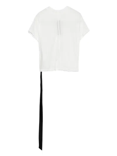 Rick Owens Drkshdw Cropped Asymmetrical Short Sleeve Top In White