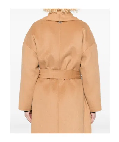 Liu •jo Belted Patch-pocket Coat In Brown