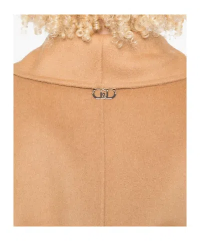 Liu •jo Belted Patch-pocket Coat In Brown