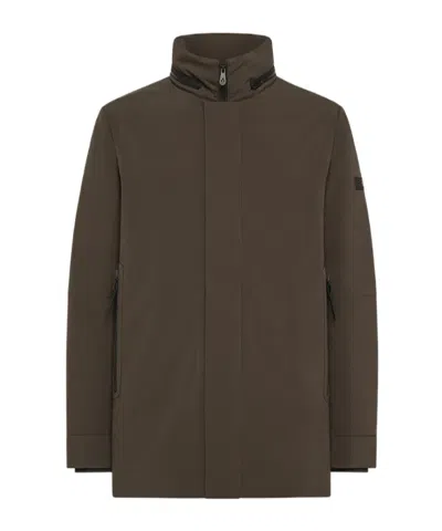 Peuterey Stretch Jacket With Pull-out Hood In Brown