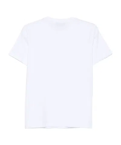 Msgm Graphic Print Short Sleeve Crew Neck Top In White