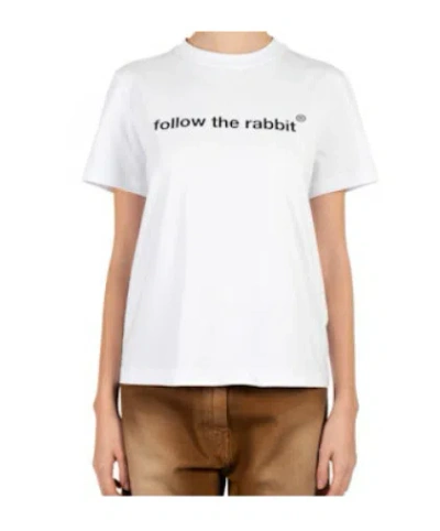 Msgm Graphic Print Short Sleeve Crew Neck Top In White