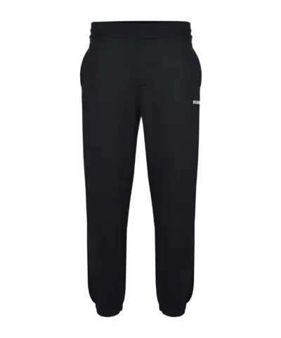 Msgm Logo-printed Elasticated Waistband Track Pants In Black