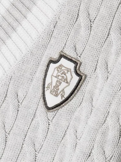Brunello Cucinelli Cotton Cable Knit Sweater Sweaters And Cardigans Gray In White