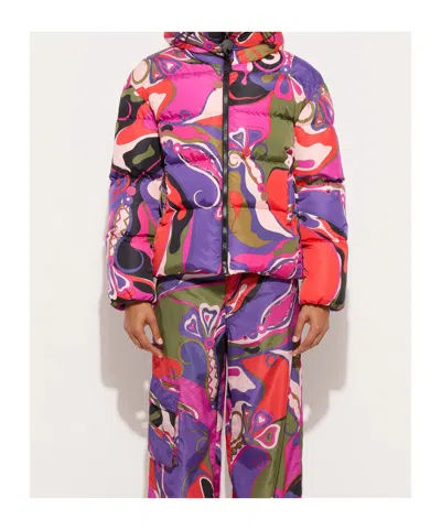 Pucci Abstract-print Puffer Jacket Clothing In Multi
