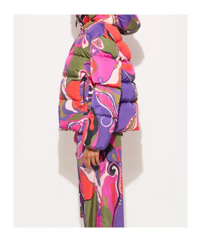 Pucci Abstract-print Puffer Jacket Clothing In Multi