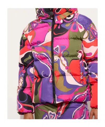 Pucci Abstract-print Puffer Jacket Clothing In Multi