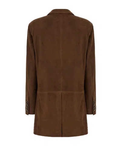 Giuseppe Di Morabito Suede Button Blazer In Brown