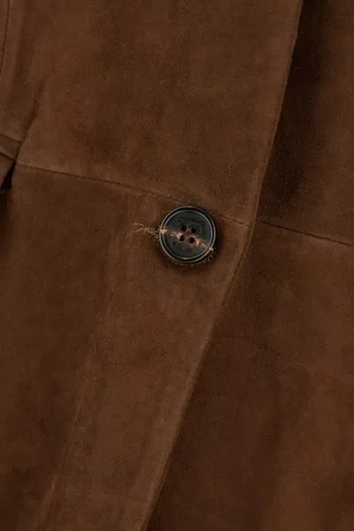 Giuseppe Di Morabito Suede Button Blazer In Brown