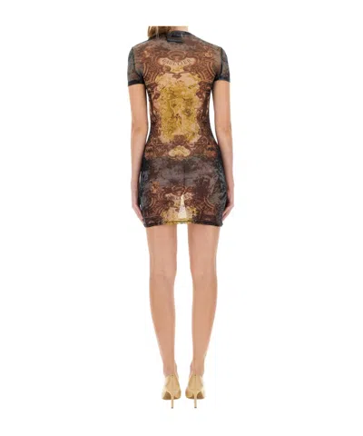 Jean Paul Gaultier Printed Crew Neck Dress In Multi
