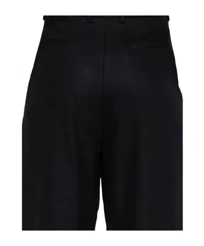 Pt Torino Cropped Wide-leg Trousers With Clean Waistband In Black