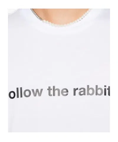 Msgm Follow The Rabbit T-shirt In White
