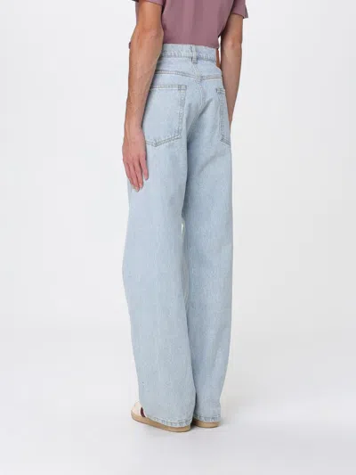 Msgm Light Wash Straight-leg Denim Pants With Classic Five-pocket Styling In Blue