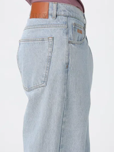 Msgm Light Wash Straight-leg Denim Pants With Classic Five-pocket Styling In Blue