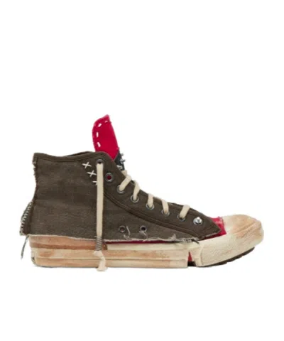 Maison Margiela High-top Sneakers Featuring Contrast Stitching In Brown