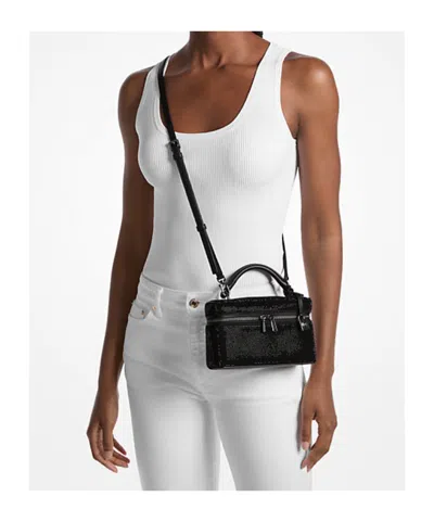 Michael Kors Jana Extra-small Embellished Suede Convertible Crossbody Bag In Blue