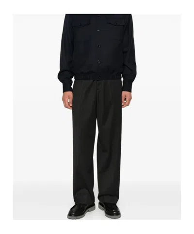 Nine In The Morning Relaxed-fit Black Trousers With Pleated Front Design In Black