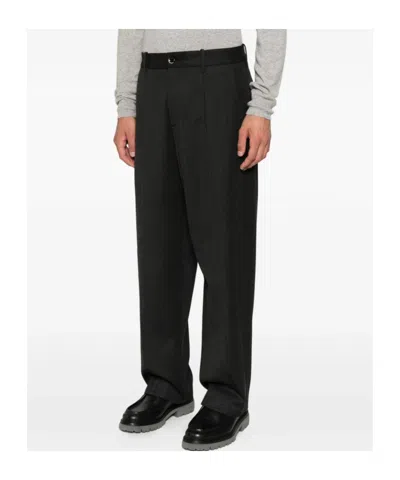 Nine In The Morning Relaxed-fit Black Trousers With Pleated Front Design In Black
