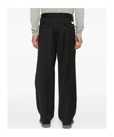 Nine In The Morning Relaxed-fit Black Trousers With Pleated Front Design In Black