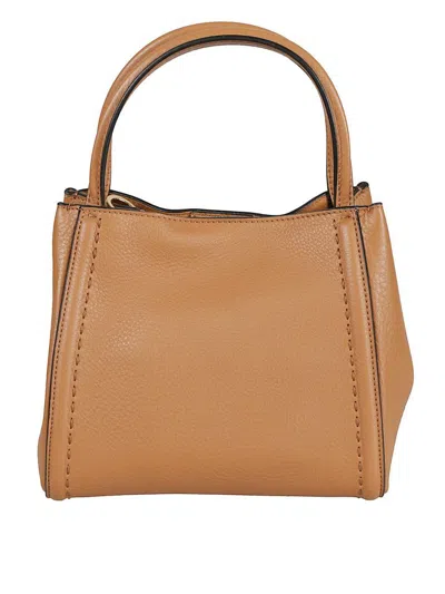 Valentino Grainy Calfskin Handbag In Brown