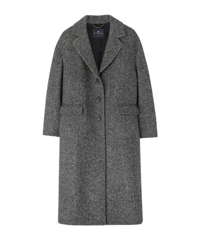 Ermanno Scervino Single-breasted Tailored Coat With A Masculine Fit And Belt At The Waist In Gray