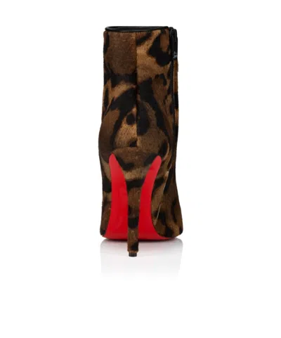 Christian Louboutin Miss Z 100mm Leopard Pony Hair Ankle Boots In Brown