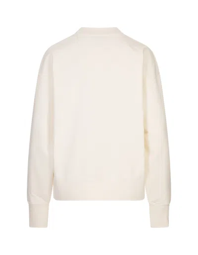 Msgm Long-sleeved Crewneck Sweatshirt In White