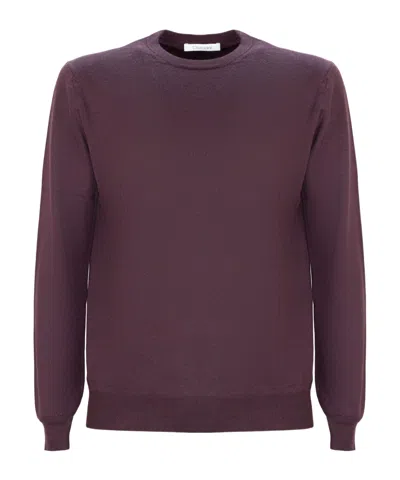 Cruciani Crew-neck Wool Sweater In Purple