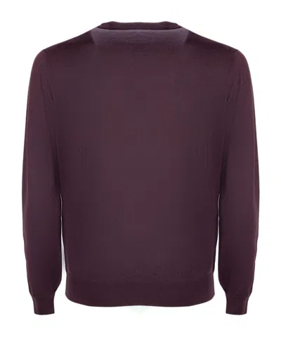 Cruciani Crew-neck Wool Sweater In Purple