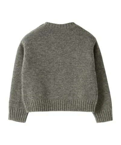 Il Gufo Grey Wool Sweater With Snowflake Motif In Gray
