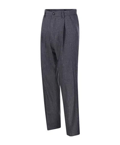Department Five Pleated Trousers In Blue