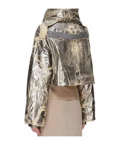 Rick Owens Drkshdw Silver Concordians Convertible Jacket In Brown