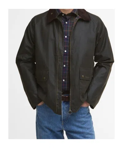 Barbour Bedale Short Waxed Jacket In Green