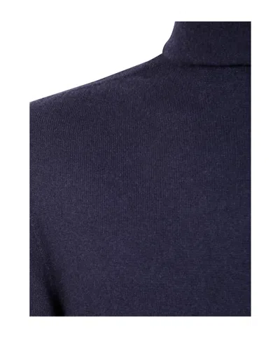 Md75 Cashmere Turtle Neck Sweater In Blue