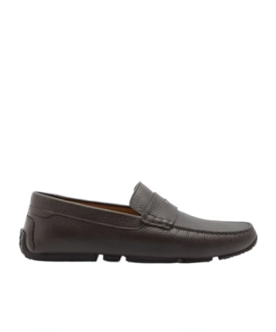 Bally Pilot Driver In Ebano Grained Leather In Brown