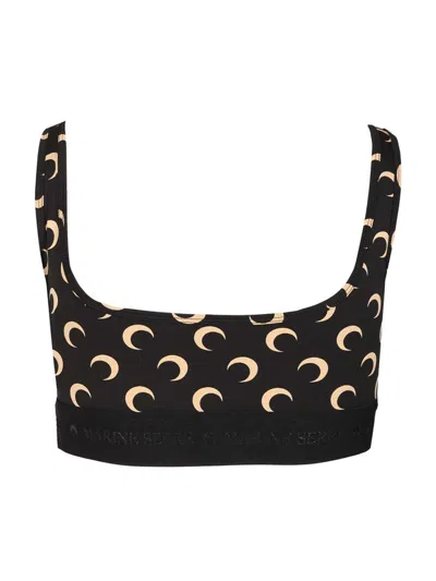 Marine Serre Crescent Moon Print Top In Black